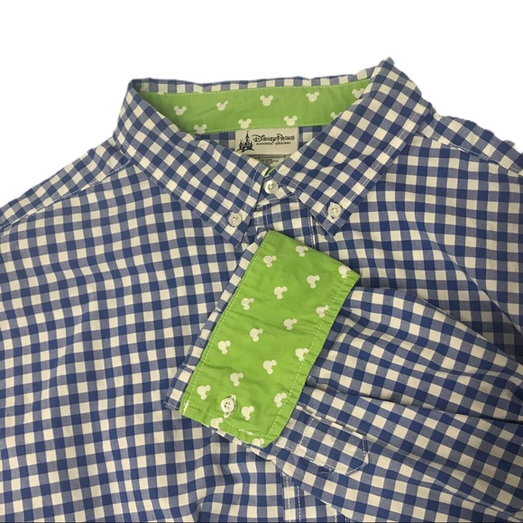 Disney Other - DISNEY Mens Mickey Mouse Logo Check Button-down